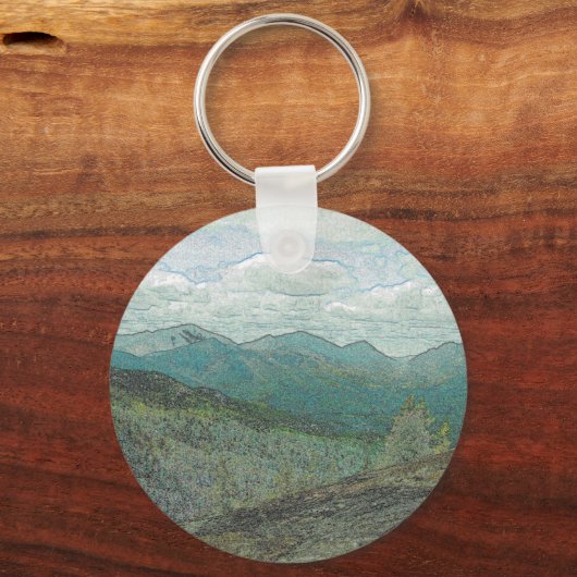 Adirondack Mountain Peaks Panorama Sleutelhanger (Voorkant)