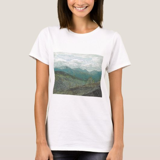 Adirondack Mountain Peaks Panorama T-shirt (Voorkant)