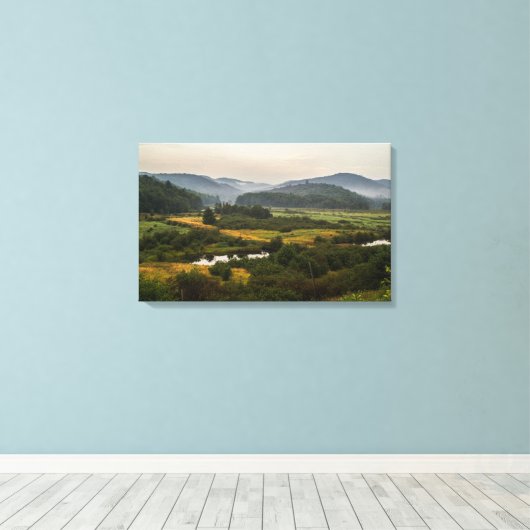 Adirondack Mountains - Fog - staat New York Canvas Afdruk (Insitu (Houten vloer))