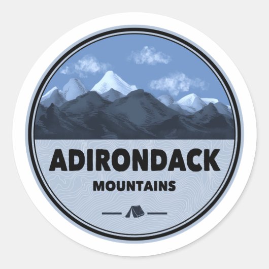 Adirondack Mountains New York Camping Ronde Sticker (Voorkant)
