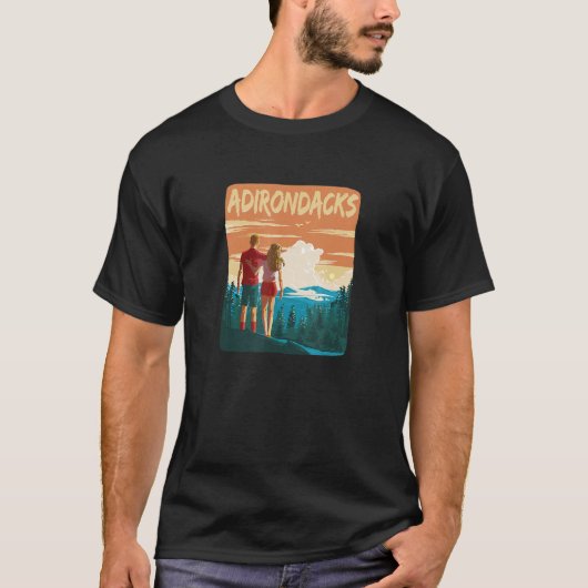 Adirondack Mountains Park Wandelen Paar Bos Adi T-shirt (Voorkant)