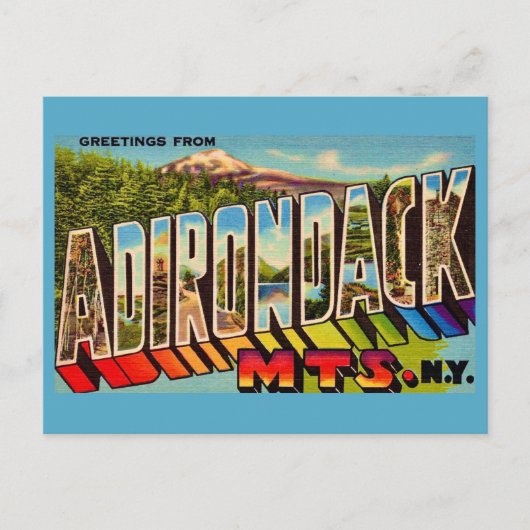 Adirondack Mountains Vintage Postcard Briefkaart (Voorkant)