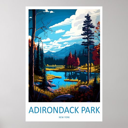 Adirondack Park Vintage Reisposter Ski Nationaal Poster (Voorkant)