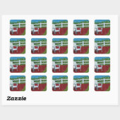 Adirondack-stoel Schilderen Vierkante Sticker (Vel)