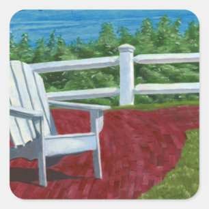 Adirondack-stoel Schilderen Vierkante Sticker