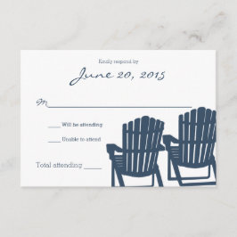 Adirondack Stoelen Blue Beach Huwelijksreactie Kaa RSVP Kaartje
