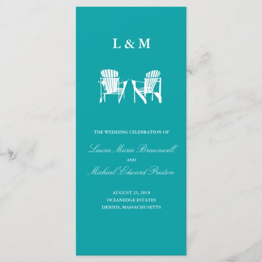 Adirondack Stoelen | Ceremony-programma Programmakaart (Voorkant)