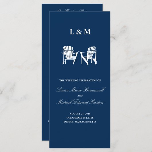 Adirondack Stoelen | Ceremony-programma Programmakaart (Voorkant / Achterkant)