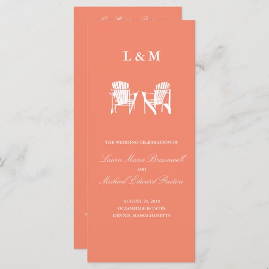 Adirondack Stoelen | Ceremony-programma Programmakaart (Voorkant / Achterkant)