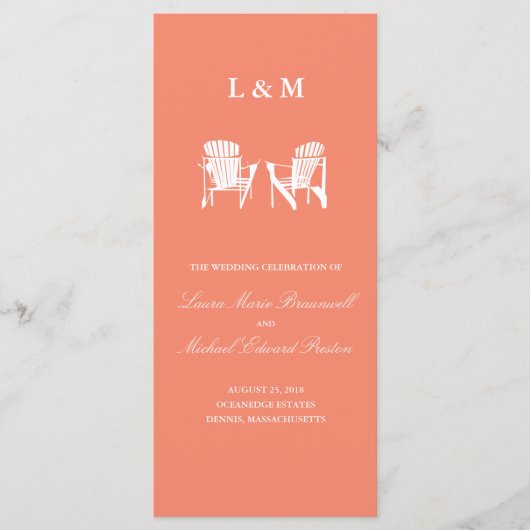 Adirondack Stoelen | Ceremony-programma Programmakaart (Voorkant)