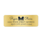 Adirondack Stoelen Goud en Navy Blauw Etiket (Voorkant)