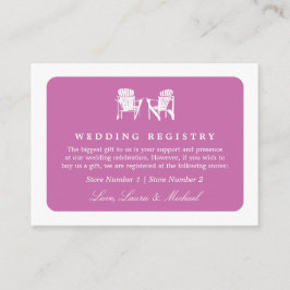 Adirondack Stoelen | Huwelijksbruids Gift Registry Informatiekaartje