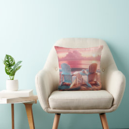 Adirondack stoelen in roze zonsondergang kussen