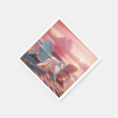 Adirondack stoelen in roze zonsondergang servet (Hoek)