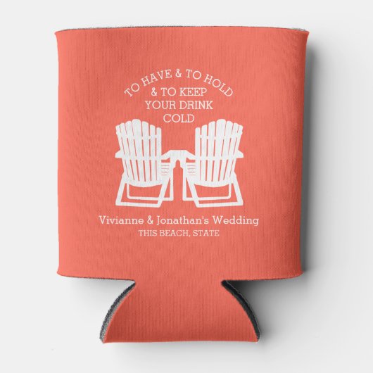 Adirondack Stoelen Koraal Blikjeskoeler (Voorkant)