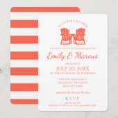 Adirondack Stoelen Koraal Paar Douche Kaart (Voorkant / Achterkant)