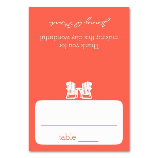 Adirondack Stoelen Koraal Zitplaatsen Kaart (Voorkant)