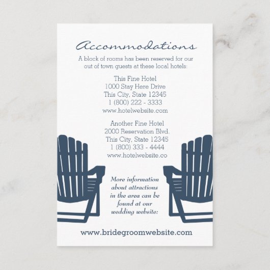 Adirondack Stoelen Navy Blue Interary Informatiekaartje (Achterkant)
