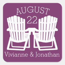 Adirondack Stoelen Plum Vierkante Sticker