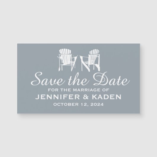 Adirondack Stoelen SILVER GREY | Save the date (Voorkant)