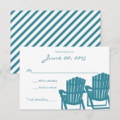 Adirondack Stoelen Strand Huwelijksreactie Kaart (Voorkant / Achterkant)
