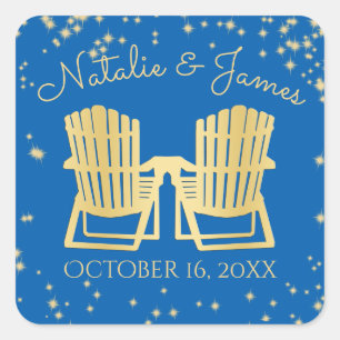 Adirondack Stoelen Strand Sterrenhemel Vierkante Sticker