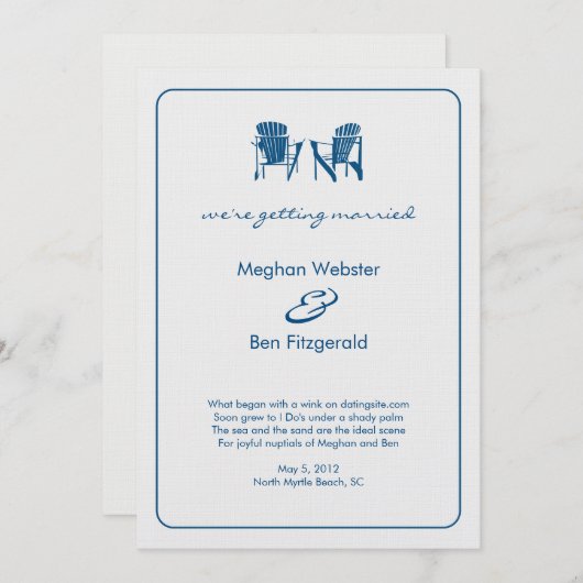 Adirondack Stoelen Trouw Aankondiging (Voorkant / Achterkant)