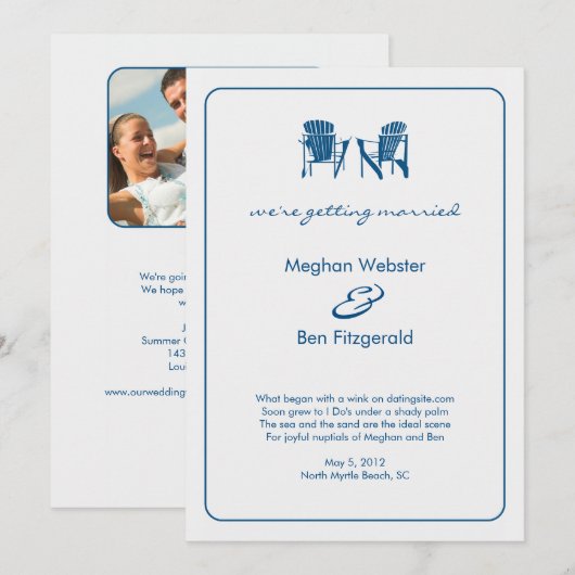 Adirondack Stoelen Trouw Aankondiging (Voorkant / Achterkant)