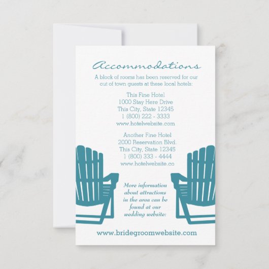 Adirondack Stoelen Trouw Itinerary Kaart (Achterkant)