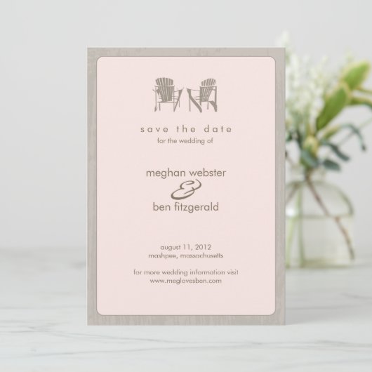 Adirondack-stoelen Wedding Save the Date (Staand voorkant)