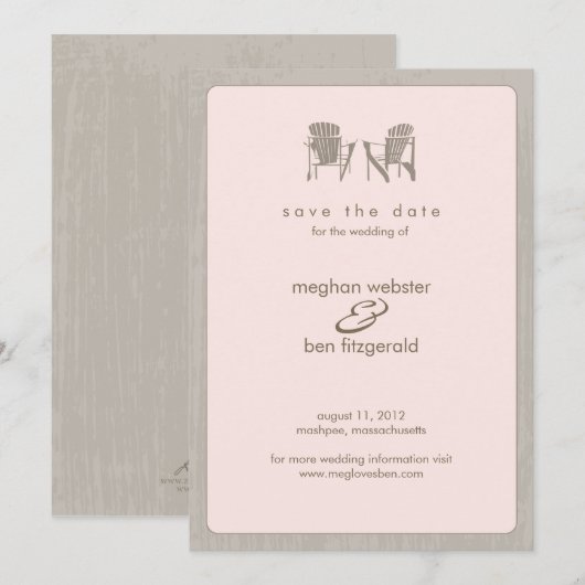 Adirondack-stoelen Wedding Save the Date (Voorkant / Achterkant)