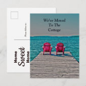 Adirondack Strandstoelen Blauwgroen Lake House Ver Briefkaart (Voorkant / Achterkant)