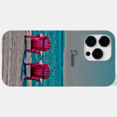 Adirondack strandstoelen Blauwgroen roze huisje Case-Mate iPhone Case (Achterkant (horizontaal))