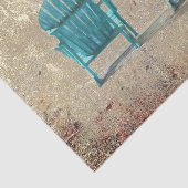 Adirondack Teal Bruine Textuur Strandstoelen Tissuepapier (Detail)