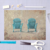 Adirondack Teal Bruine Textuur Strandstoelen Tissuepapier (Craft)