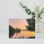Adirondack Zonsondergang op een meer Briefkaart (Staand voorkant)