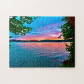 Adirondack zonsondergang op het meer legpuzzel (Horizontaal)