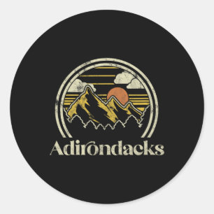 Adirondacks-gebergte New York Vintage Wandelkamp Ronde Sticker