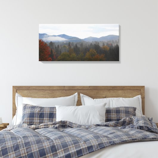 Adirondacks High Peaks Mountains Autumn Canvas Afdruk (Insitu (Slaapkamer))
