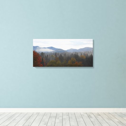 Adirondacks High Peaks Mountains Autumn Canvas Afdruk (Insitu (Houten vloer))