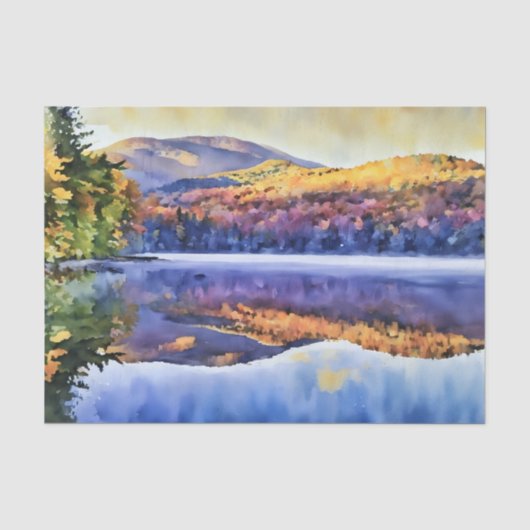 Adirondacks in de herfst Heart Lake Tissuepapier (Voorkant)