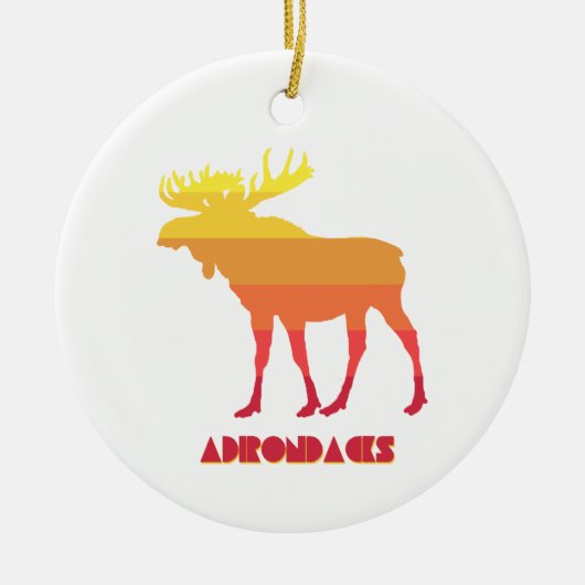 Adirondacks Moose Keramisch Ornament (Voorkant)