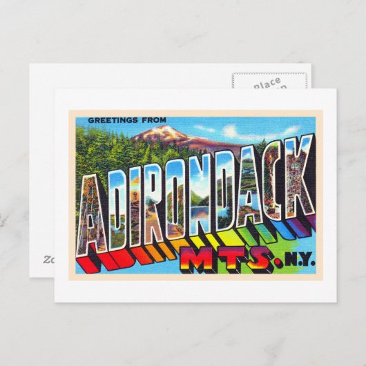 Adirondacks New York groot Briefkaart (Voorkant / Achterkant)