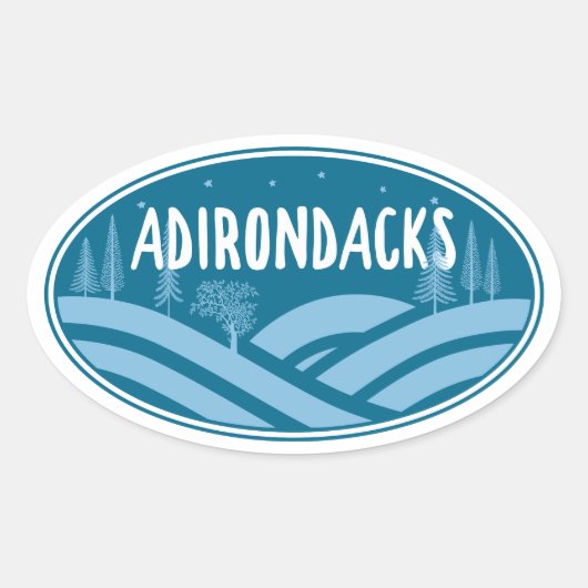 Adirondacks New York Outdoors Ovale Sticker (Voorkant)