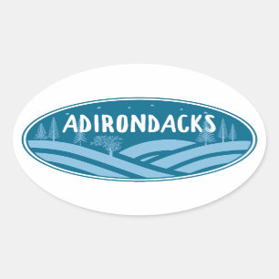 Adirondacks New York Outdoors Ovale Sticker