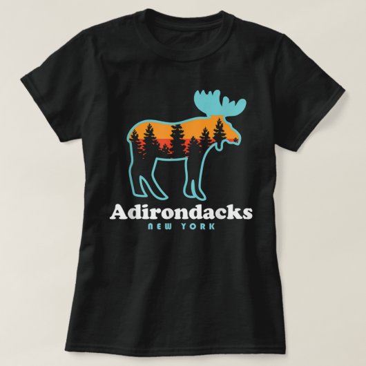 Adirondacks NY Moose Adirondacks New York Hiking T-shirt (Design voorkant)