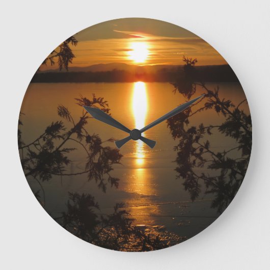 Adirondacks (NY) Sunset Photo Wall Clock Grote Klok (Voorkant)
