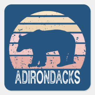 Adirondacks Retro Beer Vierkante Sticker