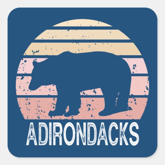 Adirondacks Retro Beer Vierkante Sticker (Voorkant)