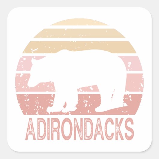 Adirondacks Retro Beer Vierkante Sticker (Voorkant)